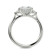 Juliet Princess Cut Trilogy Pave 4 Prong Claw Set Engagement Ring Setting - Nivetta